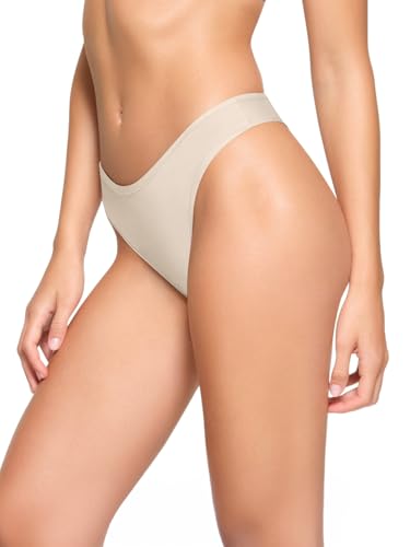 REORIA Womens Cotton Seamless Thongs Panties for Women No Show Breathable Underwear 5 Pack2