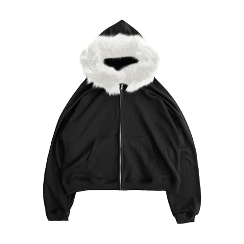 Mens Hoodie Jackets Stylish Long Sleeve Shirts Oversize Winter Zip Warm Hoodies Loose Fit Solid Color Sweatshirts