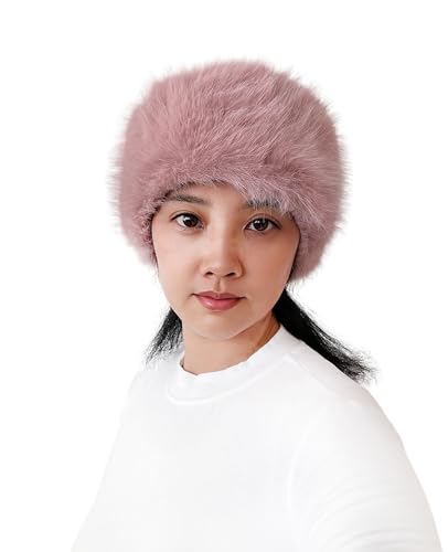 Lina & Lily Women's Winter Headband Head Ear Warmer Long Pile Faux Fur (Dusty Pink) - Image 2