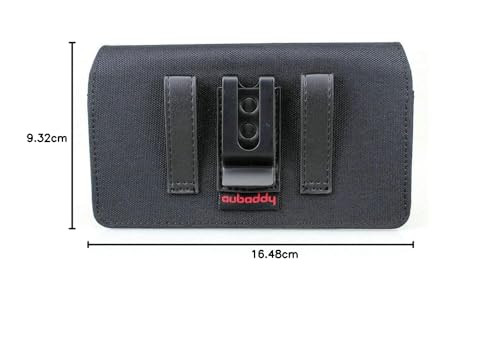 Horizontal Dual Phone Holster Pouch Case for Two Phones, Nylon Double Decker Belt Clip Case for iPhone 11, iPhone XR, iPhone 11 Pro/Xs, Samusng Note 10, Galaxy S9/S10, LG G7/G8 with Thin Case