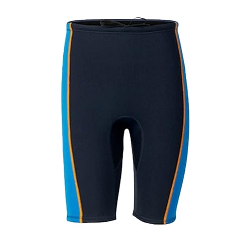TOVCHEI 1.5MM Wetsuit for Men, Neoprene Quick-Drying Diving Suit Short-Sleeved Shorts Anti-UV for Water Sports Swimming Beach,Blue Pants,3XL