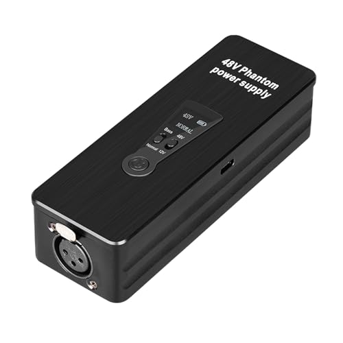 Hellery ファンタム電源 マイクプリアンプ 48V 12V 使いやすいマイクアンプ スタジオ録音用マイクアンプ