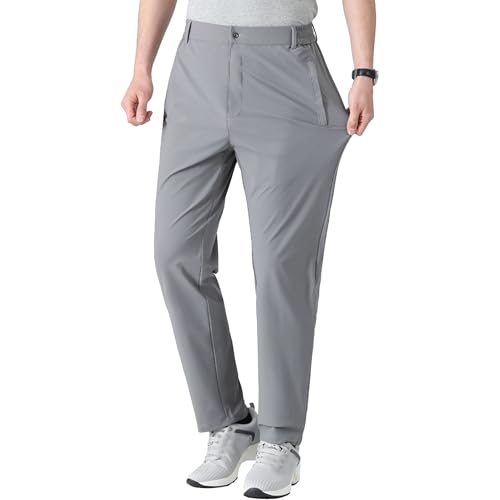 Stretch Ice Silk Comfort Everyday Pant Man High Elastic Waist Straight Pants Stretch Men Casual Trousers