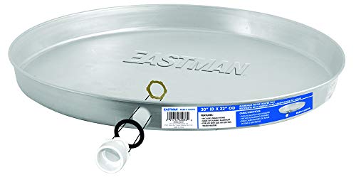 Eastman Aluminum Water Heater Drain Pan with PVC Fittings, 30 Inch ID x 32 Inch OD Compression, 60094