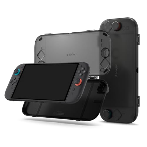 Image of Spigen Thin Fit 360 for Switch 2 Dock Compatible Transparent Case - Black | Detatchable Joy-Con, Dock Compatible Transparent Cover Compatible with Nintendo Switch 2