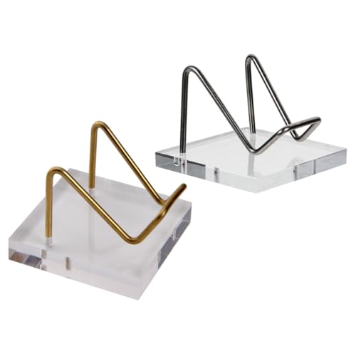 COOPHYA Soporte de Exhibición para Bola de Cristal y Minerales, Acrílico y Metal Resistente, Diseño Elegante para Estudios de Arte y Exposiciones, Pack de 2 Unidades