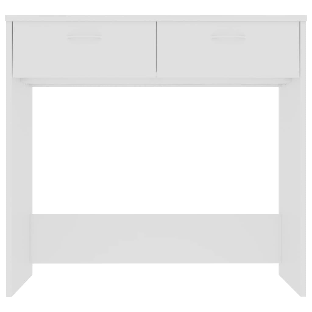 Escritorio blanco 80 x 40 x 75 cm, moderno escritorio para ordenador de madera con 2 cajones, mesa de trabajo compacta para oficina en casa, habitación juvenil y espacios pequeños