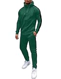 COOFANDY Olive Green Athletic Suit Men Jogging Suits Sets Old Fashion Mens Warm Up Loose Sets Track Suits Casual Running Jacket and Pants