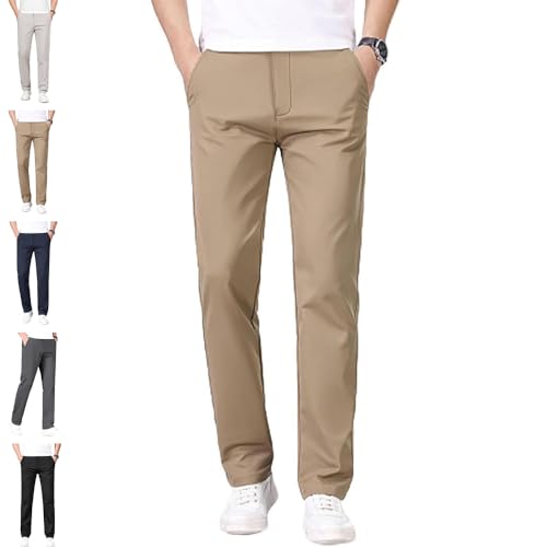 Elitejoe Mens Pants, Caracomfy Pants, Stridecomfy - Men's Stretch Khaki Pants with Elastic Waistband