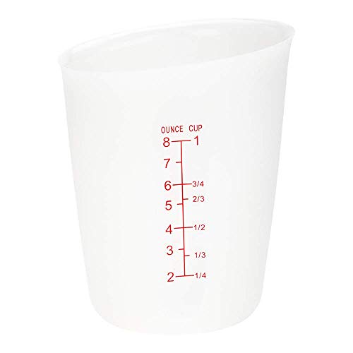 8 Oz Flexible Measuring Cup, 1 Heat-Resistant Rubber Measuring Cup - Microwave-Safe, Dishwasher-Safe, Translucent Silicone Soft Measuring Cup, For melting butter, chocolate, or DIY Projects