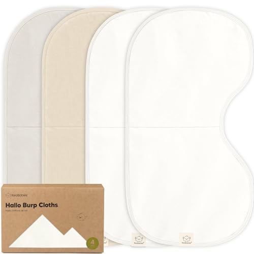 Image of KeaBabies 4-Pack Baby Burp Cloths Baby Girl, Boy, Organic Cotton (Purest) | Organic Cotton Burp Cloth, Extra Large, Absorbent, Soft Burping Cloths Set for Babies, Newborn Burp Clothes, Thick Burp Rags