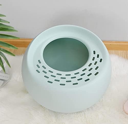 Top Entry Type Cats Litter Box Round Large Semi Enclosed Plastic Cat Litter Tray Easy Clean No Smell Clean Supplies for Cat Easy Clean No Smell Litter Box Furniture (Colour: A) (Pink)