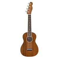 Concert-sized ukulele Sapele construction Bound top, back and fingerboard Abalone rosette Pull-through bridge