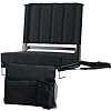 Stadium Seats for Bleachers with Back Support and Wide Padded Cushion, Portable Folding Bleacher Chairs with Backrest and Shoulder Strap, Perfect Bleacher Cushion for Sports Event (1 Pack, Black)