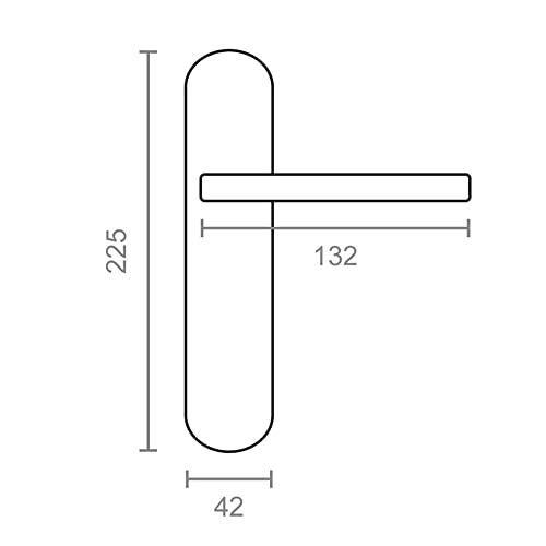 Micel - 05855 Door Handle Set including Curved Angle Plate and Stainless Steel Handle, PVD Gold, 225 x 138 x 66 mm - Image 3
