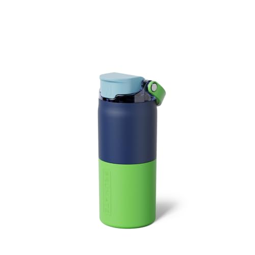 Image of BruMate Rise 18oz Water Bottle with Covered Silicone Straw | 100% Leakproof Insulated Kids Water Bottle | Cup Holder Friendly Base | 18oz (Neutron)