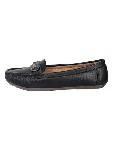 Image of CatBird Women's Metal Detail Slip-On Loafers | Cushioned Comfort Flats | Lightweight Office & Casual Shoes | Anti-Slip Sole Footwear