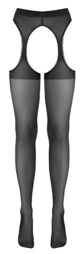 Bas à bretelles noir taille 5 collants porte-jarretelles femme