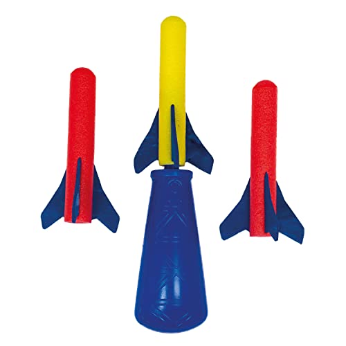 GÜNTHER FLUGSPIELE Paul 1557 Mini HandPump Rocket - Juego de Cohetes Mano (Incluye 3 espumas Espuma), diseño Volando hasta 10 Metros, para niños a Partir 4 años, Multicolor