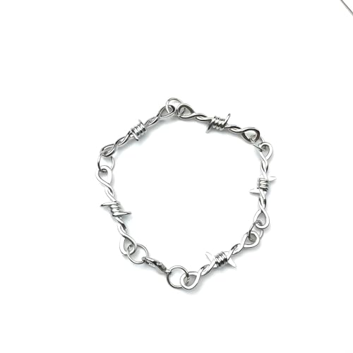 Collier barbelé argent 925 cadeau unisexe idéal pour passionnés de mode punk et gothique
