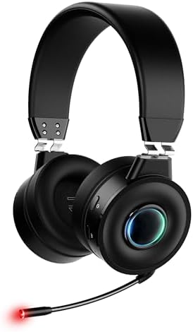 ConCerto Gaming Headset with Microphone for PS4 PS5 Xbox One PC Laptop, Over-Ear Headphones with Noise Cancelling, Stereo Surround Sound (Black)