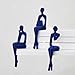 Octdays Navy Blue Thinker Statues for Home Decor, 3 Pcs Modern Minimalist Sculptures for Living Room Bookshelf Office Desktop Decor, Abstract Art Figurines Decorations