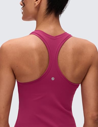 Image of CRZ YOGA Butterluxe Racerback Tank Waist Length | Yoga, Extremely Soft, Tight Fit, Scoop Neck, Sleeveless Tops for Women