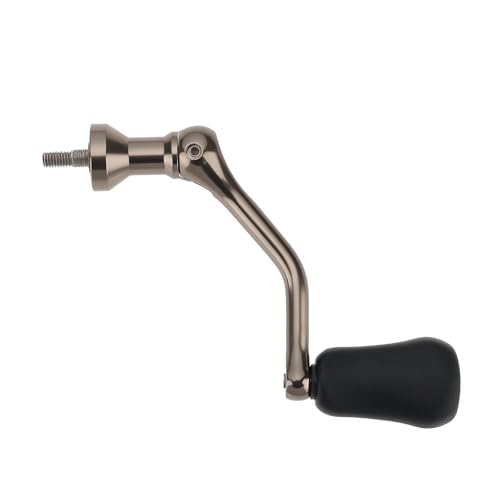 Briny River 1 Pc Stainless Steel Screw-in Power Handle Grip Single Rocker Arm Reel Handle Grip for Lures Fishing Reel DIY Spinning Reel Handle Grip Modification 11cm