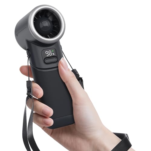 KITWLEMEN AMACOOL Portable Handheld Turbo Fan丨5 Speed Foldable Hand Fans丨Max 20 Hours Runtime丨Rechargeable Mini Pocket Cooling Fan for Travel, Outdoor Activities, Gifts for Women