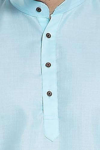Image of DIVISIVE Men's Plain Cotton Blend Linen Slim Fit Kurta Pyjama Set