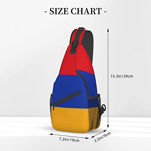 Mochila cruzada unisex con bandera armenia negra miniatura 4