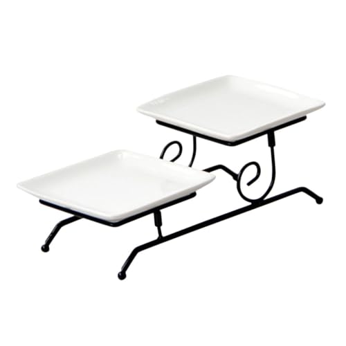 SOLUSTRE 1Set Tiered Serving Tray Elegant Dessert Stand with Removable Iron Rack for Appetizers Fruits Snacks for Home Parties and Events