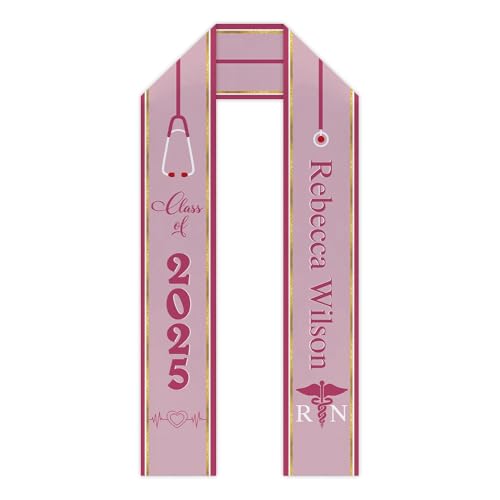 Nurse Graduation Stole Personalized Nursing RN Sash Graduation Gift Class Of 2024 Custom Unisex 70.89 x 5.9 Inch