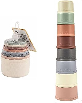 High-5 Baby & Toddler Toys,Early Development & Activity Toys,Sorting, Stacking & Plugging Toys High-5 Stacking Cups | 100% BPA free | Early Development & Stacking Toy for Babys from 6 Month (Forest)
