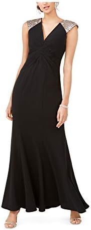 فستان سهرة طويل مطرز للسيدات من Vince Camuto أسود 6