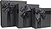 Cypress Lane Square Rigid Gift Box with Ribbon, 11 inches, a Nested Set of 3 (Black)