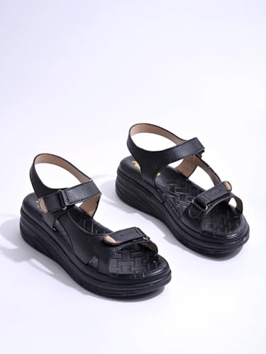 Image of Shoetopia Women's Comfort Sandals | Lightweight Orthopedic Wedge Sandals with Adjustable Straps & Cushioned Sole for Casual Daily Footwear