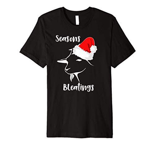 Premium Seasons Bleatings Christmas Goat Santa Hat Shirt