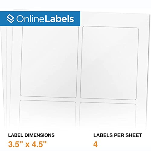 Waterproof Wine Bottle Labels - 3.5 X 4.5 - Pack Of 400 Polyester Label Sets, 100 Sheets - Laser Printers - Online Labels #TOP1