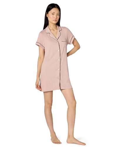 Chemise de nuit femme BCBGMAXAZRIA en maille douce à manches courtes