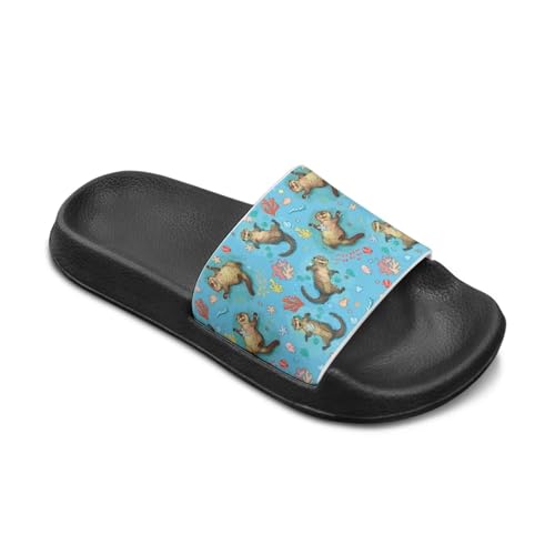 Girls Slides Comfortable Slippers Slides Animal Print Non-slip Shower Shoes Thick Sole House Slide Sandals