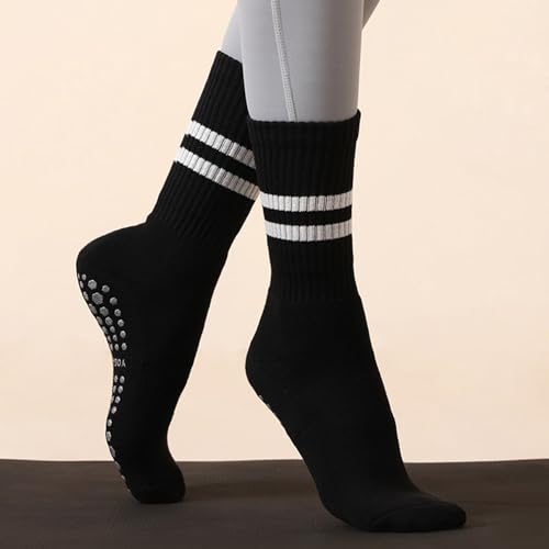 3 Pairs Womens Pilates Socks with Grips Yoga Socks Non Slip Grip Socks for Women for Gym Athletic Barre4