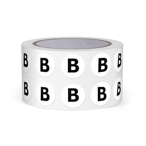 FINDAT Lettera B Dot Sticker 13 mm autoadesivo vinile impermeabile lettere maiuscole alfabeto rotondo etichette per magazzini scuole fabbriche commerciali 1000 pezzi
