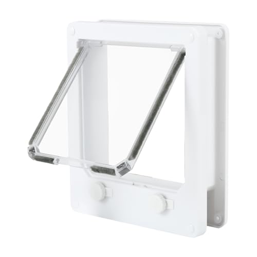 Gattaiola | Porta Per Gatti Interna Con Serratura 4 Vie Passaggio Per Animali Domestici Piccoli Cani Gattini Cuccioli ABS Resistente Alle Intemperie Montaggio Su Porte Esterne Pareti Finestre Cabine