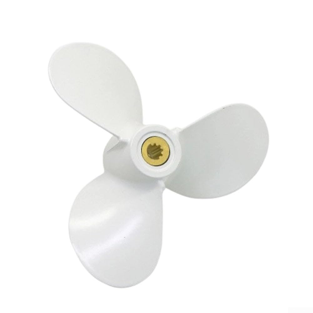 Hélice fueraborda 6L5-45952-00-EL 7-1/4x5-1/2 pulgadas para motores HP compatible con 2A 3A 3A F2.5A Aleación de Aluminio Blanco Pieza de Repuesto