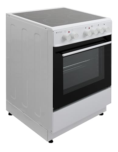 BlueFlame KCF 1000.60 60 cm VitroCeramic Freestanding Electric Cooker - White - Image 2