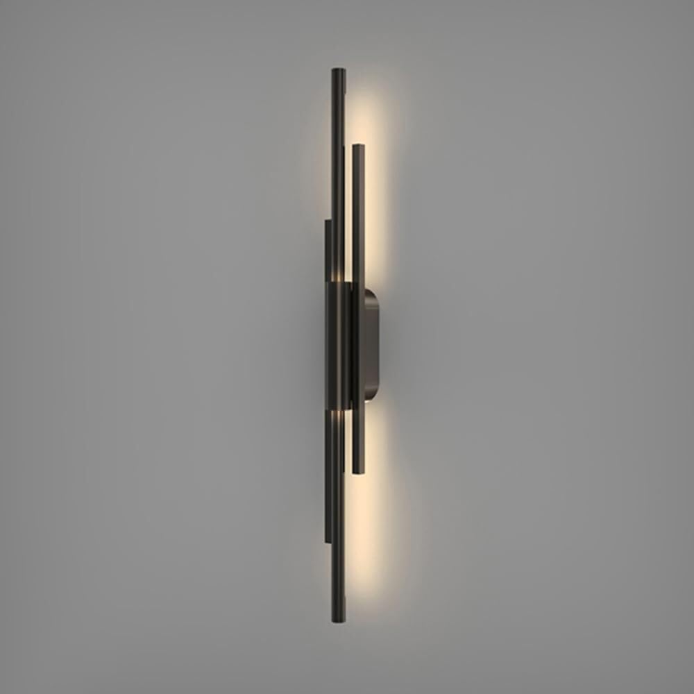 Tonfon One Color Ultra-Thin Linear Wall Lamp Brass Black Finish Wall Sconce Copper Long Led Wall Mounted Lamp For Bedroom Bedside Living Room Study Room Corridor Entryway Restaurant Wall Lantern