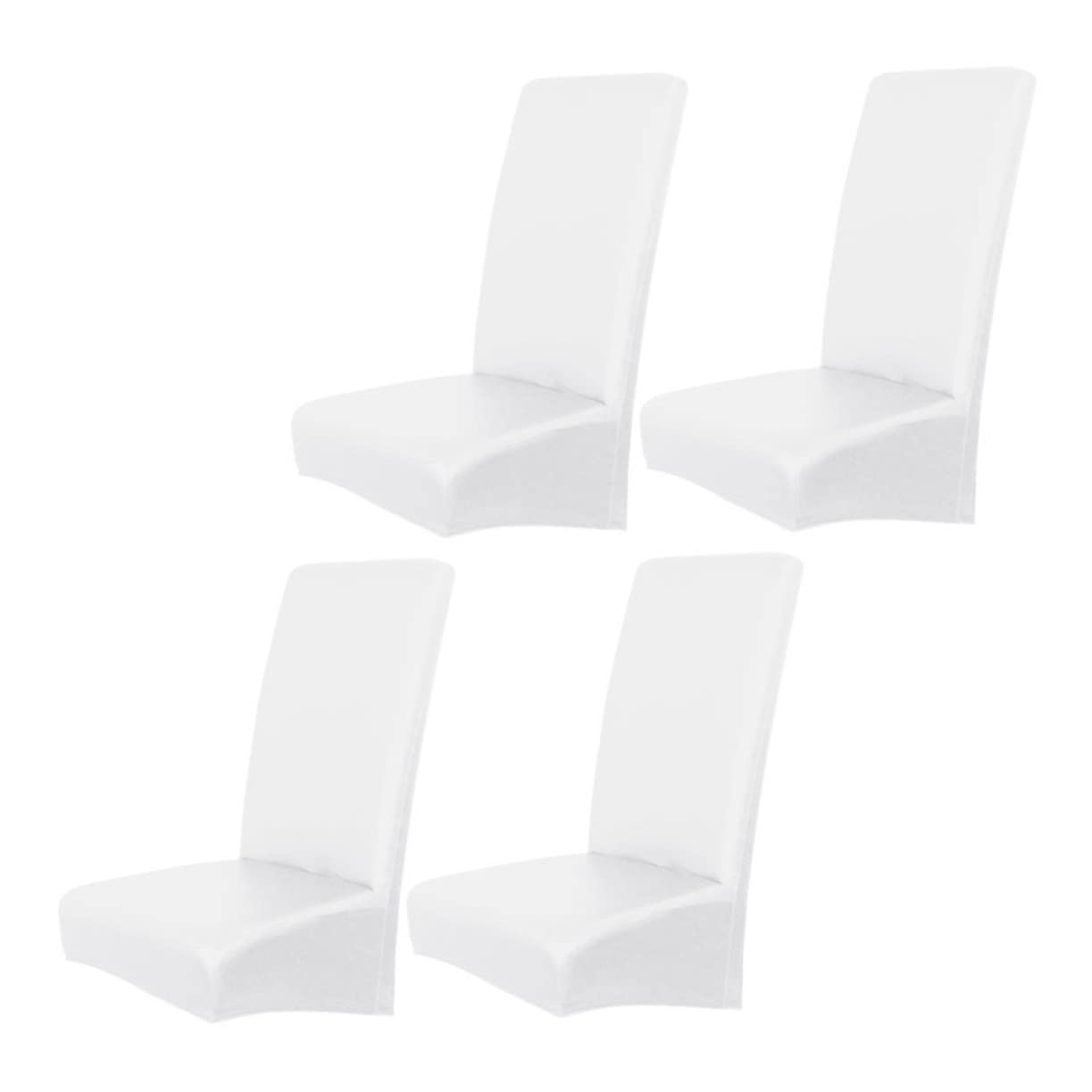 Cabilock Funda de Silla de PU Elástica, 4 Piezas en Color White