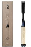 KAKURI Japanischer Holzmeißel für Holzbearbeitung, 18 mm, hergestellt in Japan, professioneller japanischer Meißel Oire Nomi (handgeschmiedet), japanischer weißer Stahl, Nr. 2 Klinge, weißer