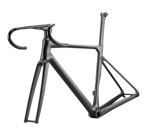 Carbon Fiber Road Bike Frame 49-58cm Full Internal Cable Routing Disc Brake(Glossy,56cm no Handlebar)